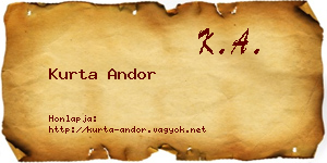 Kurta Andor névjegykártya