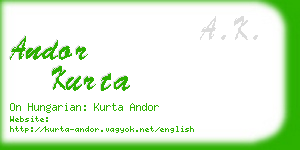 andor kurta business card